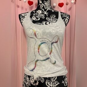 Orangetheory Light Gray Racerback Tank with Rainbow Accent Graphic